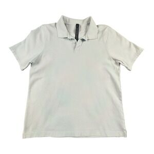 Lululemon Shirt Mens Medium Blue Pique Classic Fit Short Sleeve Polo